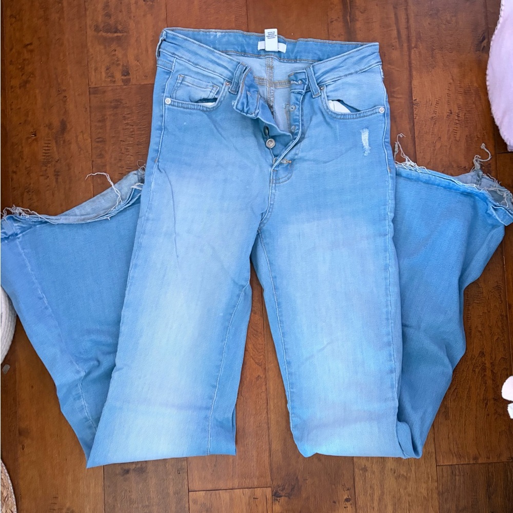 Light Blue 70s Flare Jeans